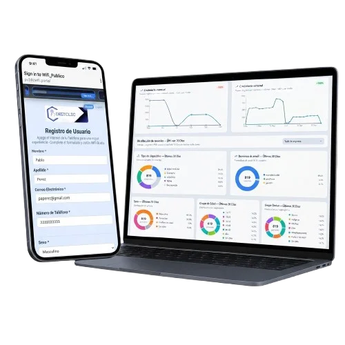 Portal cautivo y panel de analíticas de HotSpot Control